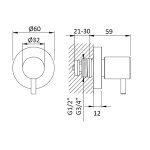 Bruma Leaf Zawór Podtynkowy 3/4" Pure White 1385905PW