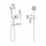Bruma Zestaw natryskowy ścienny z wężem i słuchawką Chrom 1455723CR W MAGAZYNIE!!
