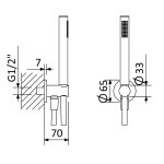    Bruma Zestaw prysznicowy z uchwytem do słuchawki prysznicowej i słuchawką night sky 1455749NS W MAGAZYNIE !!!