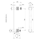 Burlington 1909 Guild Uchwyt na drzwi i dwa zwieńczenia drzwi do wnęki kabiny prysznicowej brushed nickel CQ1909HDFNL