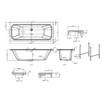 Burlington Arundel Wanna przyścienna 170x75 cm Biała E32