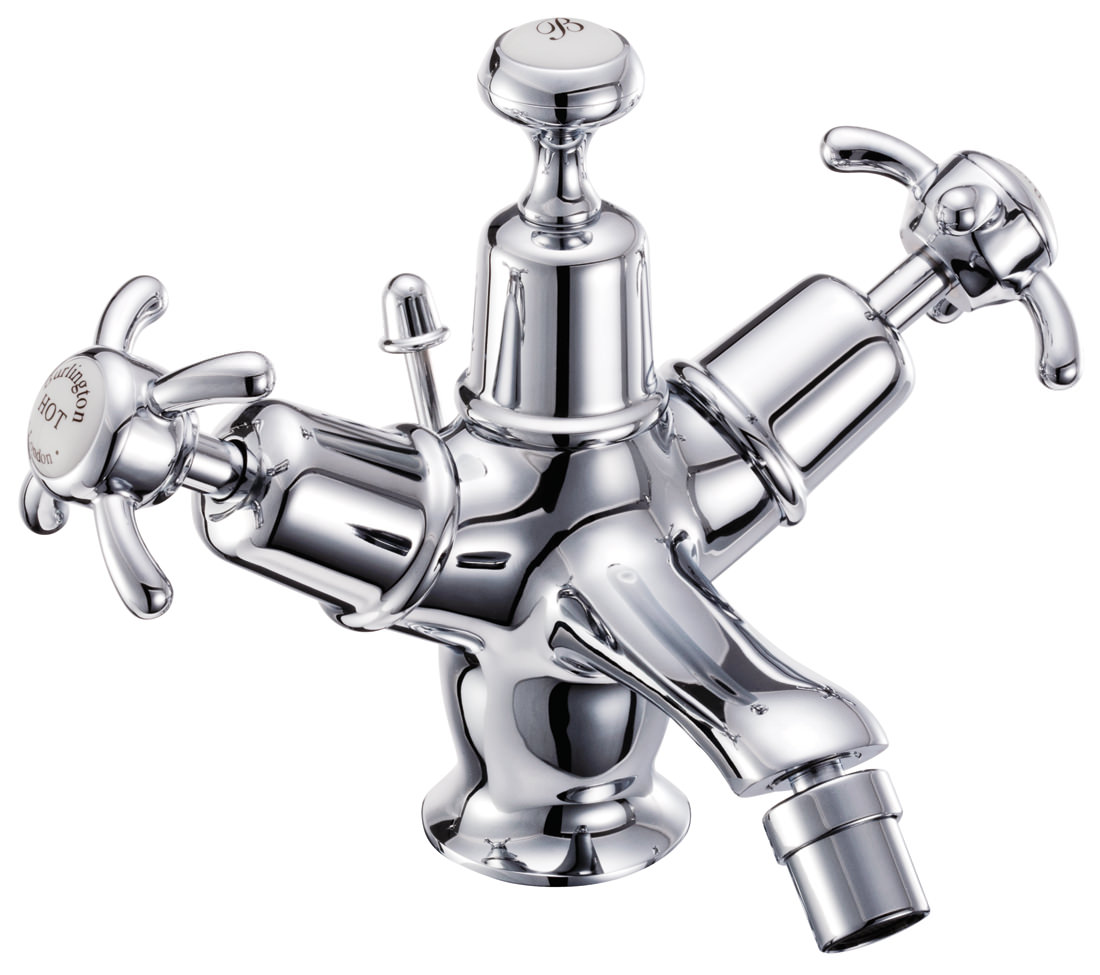 Burlington Bateria bidetowa z głowicą ceramiczną i korkiem automatycznym Chrom T15-QT