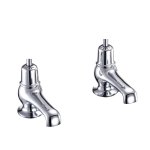 Burlington Bateria umywalkowa 2-otworowa z głowicą ceramiczną bez pokręteł Chrom T5_QT