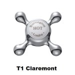 Burlington Bateria umywalkowa 2-otworowa z głowicą ceramiczną bez pokręteł Brushed Nickel T6_QTBNKL