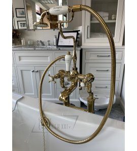       Burlington Bateria wannowo-natryskowa z głowicą ceramiczną i osprzętem gold T8QTGOLD+T1GOLD+T18GOLD+W7GOLD