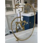       Burlington Bateria wannowo-natryskowa z głowicą ceramiczną i osprzętem gold T8QTGOLD+T1GOLD+T18GOLD+W7GOLD