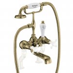 Burlington Bateria wannowo-natryskowa ze słuchawką i wężem Gold T8_QTGOLD