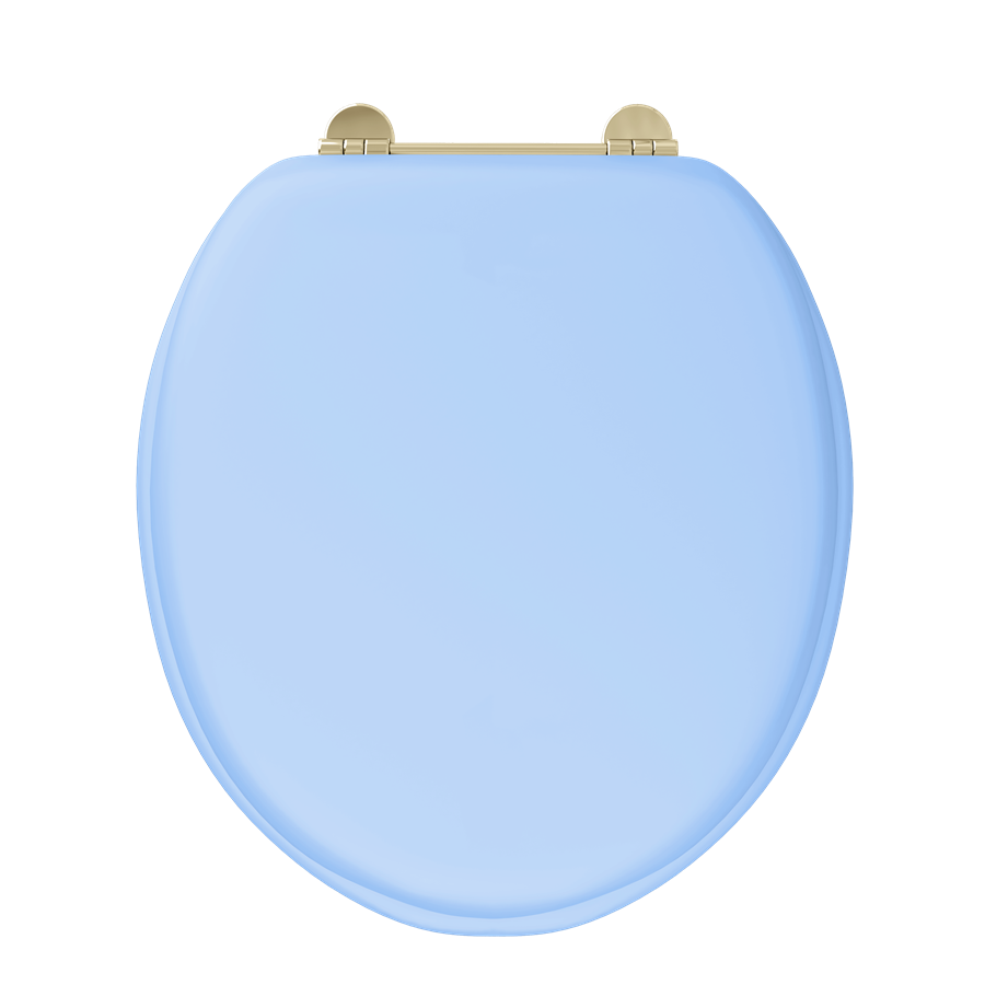 Burlington Bespoke Deska sedesowa wolnoopadająca ze złotymi zawiasami Enchanted Blue/Gold S101GOLDENCH