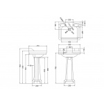 Burlington Bespoke Umywalka ścienna 56x47 cm jednootworowa, Venice B41THVEN