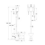 Burlington Bespoke Zestaw rur do górnopółku Brushed Nickel T30BNKL