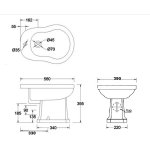 Burlington Bidet stojący 56,5x39,5 biały P4