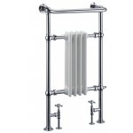 Burlington Bloomsbury Grzejnik wodny z zaworami bez grzałki chrom/biały R2CHR+R6CHR