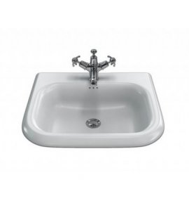 Burlington Chalfont Umywalka z kamienia naturalnego 55x47 biały połysk B7E