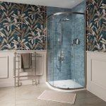 Burlington Classique Kabina prysznicowa półokrągła, drzwi suwane 90x90x200 brushed nickel CQQSLC0900