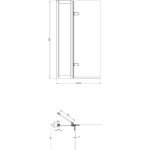 Burlington Classique Parawan na wannę z otwieraną wnęką i otwieraną ścianką 85x150 chrom CQBSILADC0850