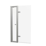 Burlington Classique Parawan na wannę z otwieraną wnęką i otwieraną ścianką 85x150 brushed nickel CQBSILADL0850