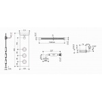 Burlington Clyde Płytka trzyotworowa do baterii podtynkowej ze słuchawką, wężem, uchwytem na słuchawkę i kolankiem odpływu 1/2"" ceramiczna V45 Tylko 1 sztuka w takiej cenie!