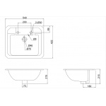 Burlington Countertop Vanity Umywalka 54x42,2 biała B132TH