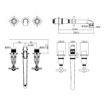 Burlington Guild Bateria umywalkowa podtynkowa Brushed Nickel GU130TRIML