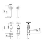 Burlington Guild Bateria umywalkowa 2-otworowa Chrom GU140DNC
