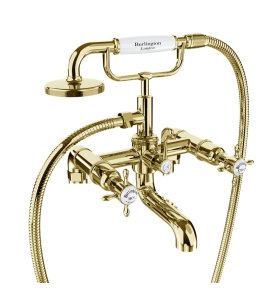 Burlington Guild Bateria wannowa ze słuchawką, wężem i przełącznikiem Gold GU422DG