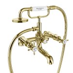 Burlington Guild Bateria wannowa ze słuchawką, wężem i przełącznikiem Gold GU422DG