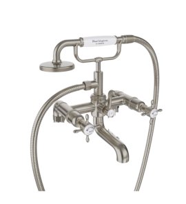 Burlington Guild Bateria wannowa ze słuchawką, wężem i przełącznikiem Brushed Nickel GU422DL