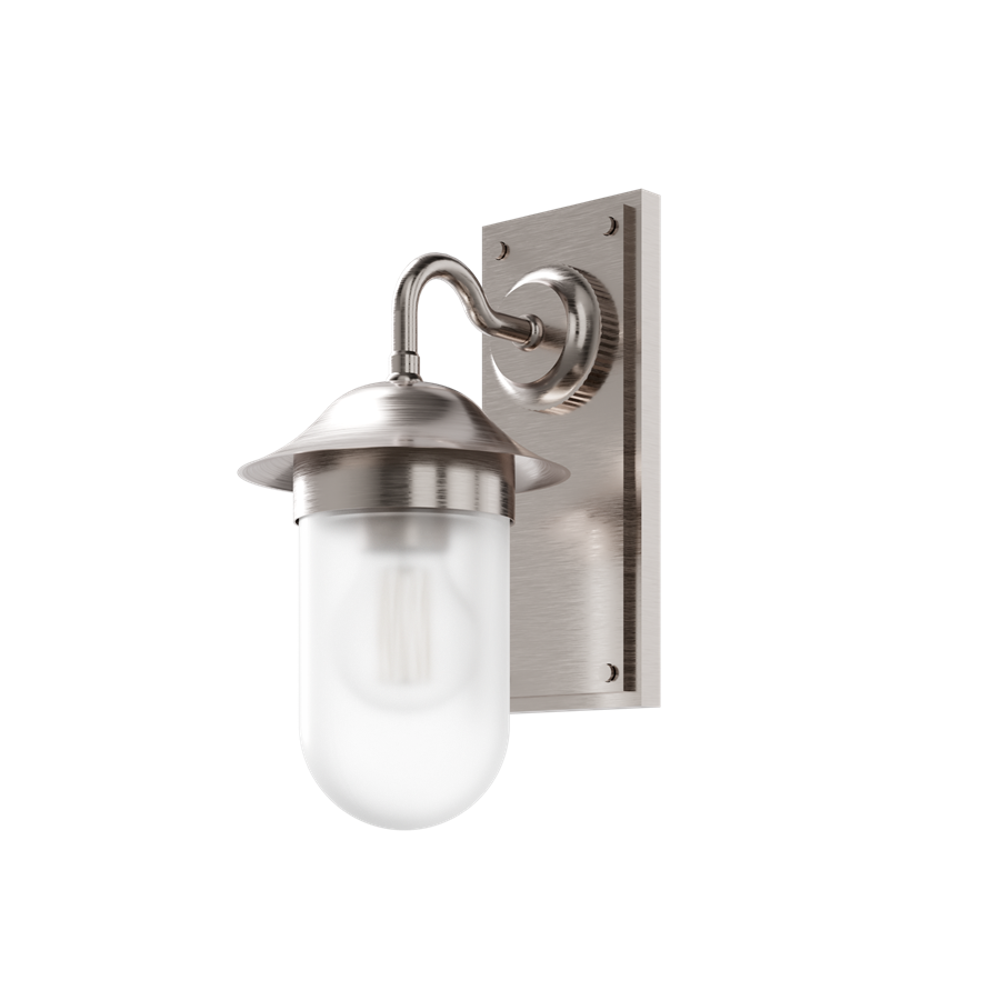 Burlington Guild Kinkiet ścienny brushed nickel + klosz mat GUL001L