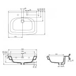 Burlington Guild Umywalka 62x51 z 2 otworami Biały GU0622SCW