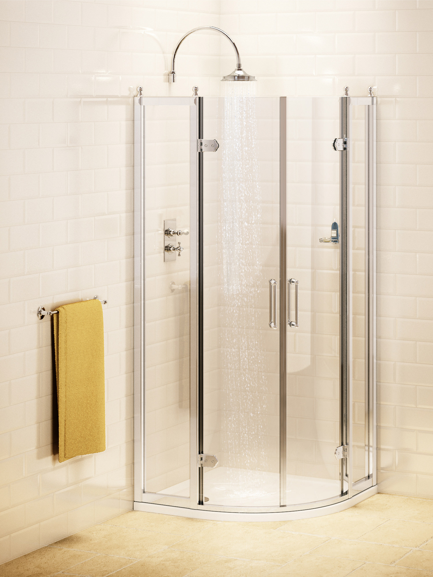 Burlington Kabina prysznicowa półokrągła 800x800 mm C22