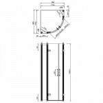 Burlington Kabina prysznicowa półokrągła 80x80 C22
