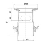 Burlington Korek umywalkowy Brushed Nickel W18BNKL