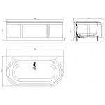 Burlington London Wanna przyścienna z obudową 180x95 cm biały E23W
