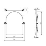Burlington Lustro łazienkowe ścienne 55x75 łukowe MIRAR55X75