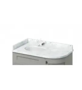 Burlington Minerva Blat z umywalką podblatową 106x62,5 Lewy Carrara BC98L