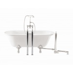 Burlington Nogi do baterii wannowej z poziomym wspornikiem chrom W7