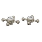 Burlington Pokrętła do baterii (para) brushed nickel T1BNKL