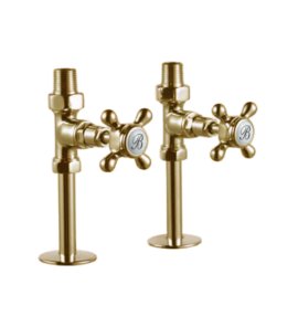 Burlington Proste zawory grzejnikowe Gold/Biały R7GOLD