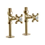 Burlington Proste zawory grzejnikowe Gold/Biały R7GOLD