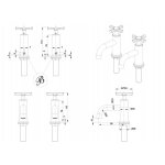Burlington Riviera Bateria umywalkowa (para) 2-otworowa chrom RIV7CHR