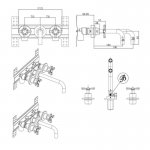 Burlington Riviera Bateria umywalkowa podtynkowa element zewnętrzny gold RIV1GOLD