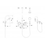  Burlington Riviera Bateria wannowa 4-otworowa na brzeg wanny gold RIV33GOLD