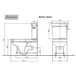       Burlington Riviera Miska stojąca + spłuczka + deska wolnoopadająca 66x39,2 biały RIV10+RIV11+RIV025