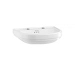 Burlington Riviera Umywalka ścienna 65x47 cm z dwoma otworami Biała RIV42TH