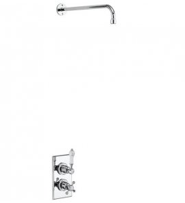 Burlington Severn Bateria natryskowa podtynkowa termostatyczna z ramieniem ściennym chrom TF1S