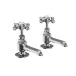 Burlington Stafford Bateria umywalkowa 2-otworowa z długą wylewką z pokrętłami Chrom STA12_QT