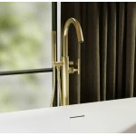 Burlington Strand Bateria wannowo-prysznicowa wolnostojąca ze słuchawką i wężem brushed brass SN416FF