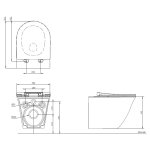 Burlington Strand Miska bezrantowa wisząca 51x36 z deską wolnoopadającą biała SN6115CW