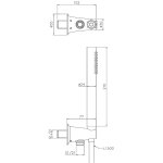 Burlington Strand Słuchawka prysznicowa z wężem i przyłączem ściennym brushed nickel SN963L