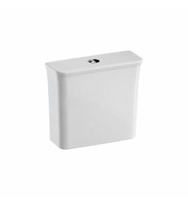 Burlington Strand Spłuczka do WC kompaktowego biała z chromowanym przyciskiem SN7005CW